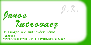 janos kutrovacz business card